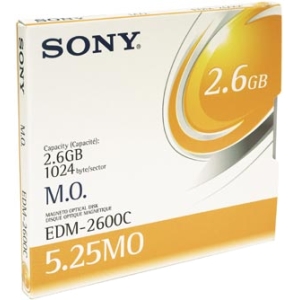 SONY EDM2600CWW 2.6GB 1024B/S 5.25" REWRITABLE MAGNETO OPTICAL DISK 1PK